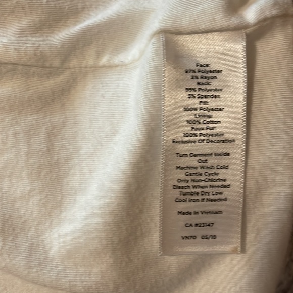 Talbots Zip-up Fleece Jacket.  Ivory/gray, SP - Picture 4 of 5